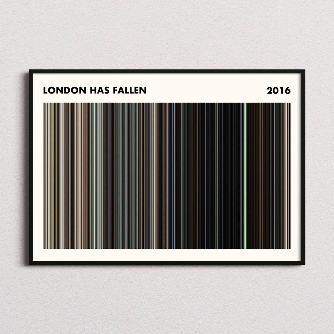 London Has Fallen Movie Barcode Poster - Simplified