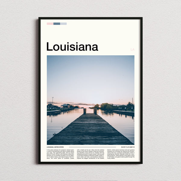 Louisiana - Wooden Pier At Dusk - Travel Print