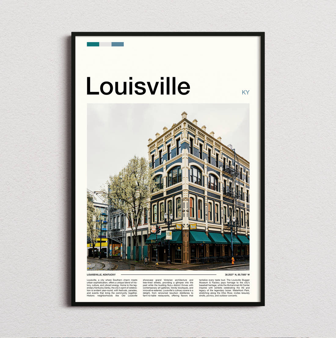 Louisville Ornate Cast Iron Building Travel Print framed and photographed straight on