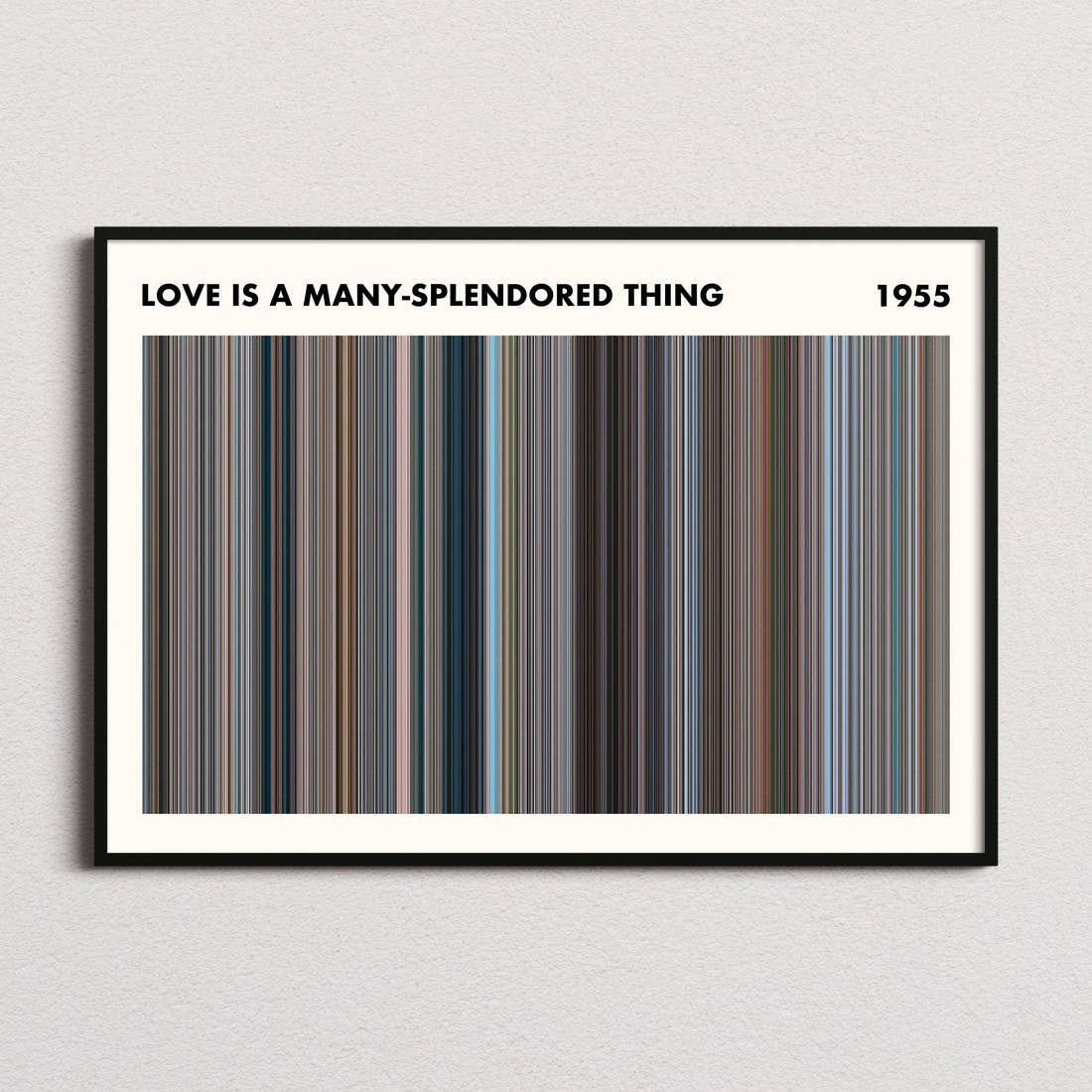 Love Is a Many-Splendored Thing Movie Barcode Poster - Simplified