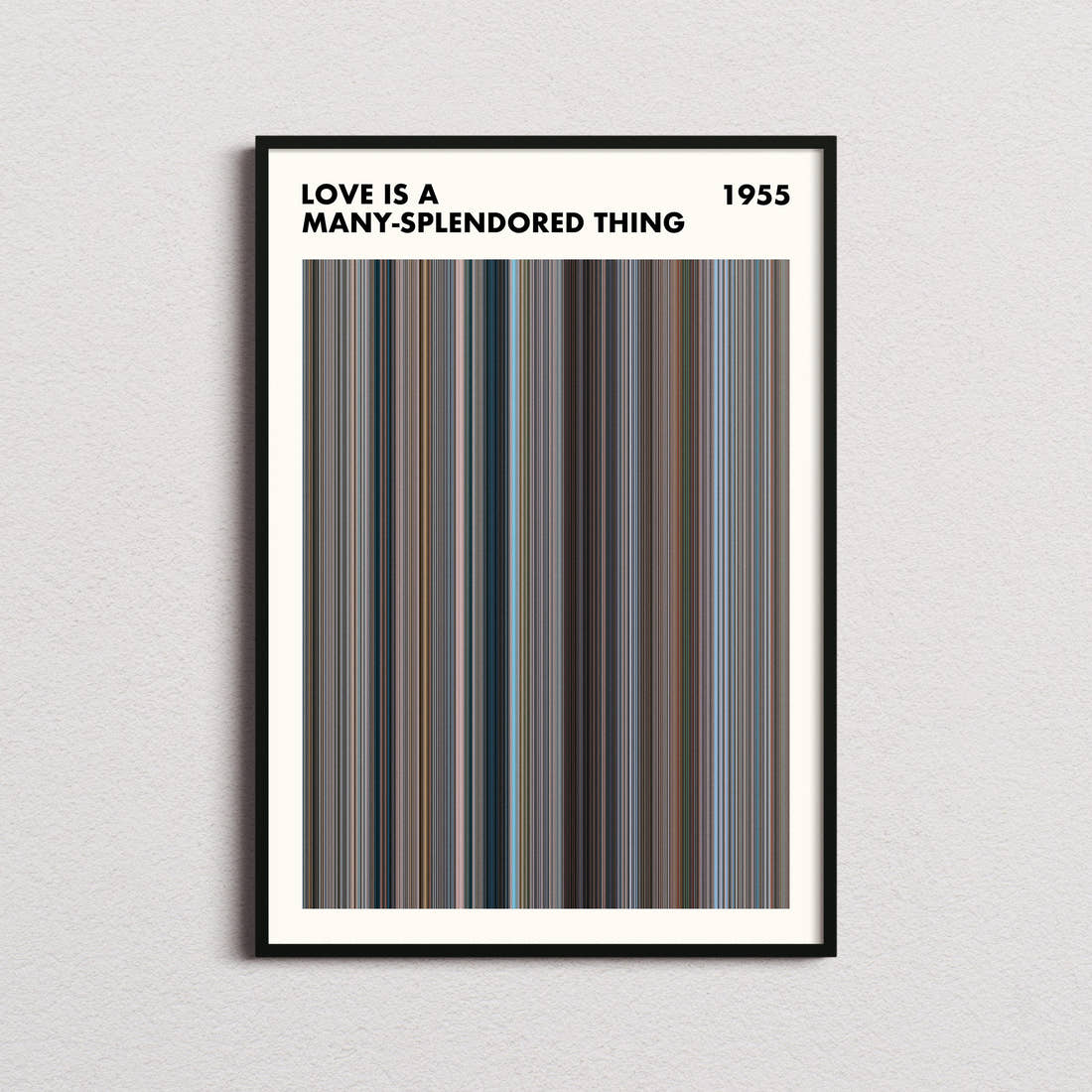 Love Is a Many-Splendored Thing Movie Barcode Poster - Simplified