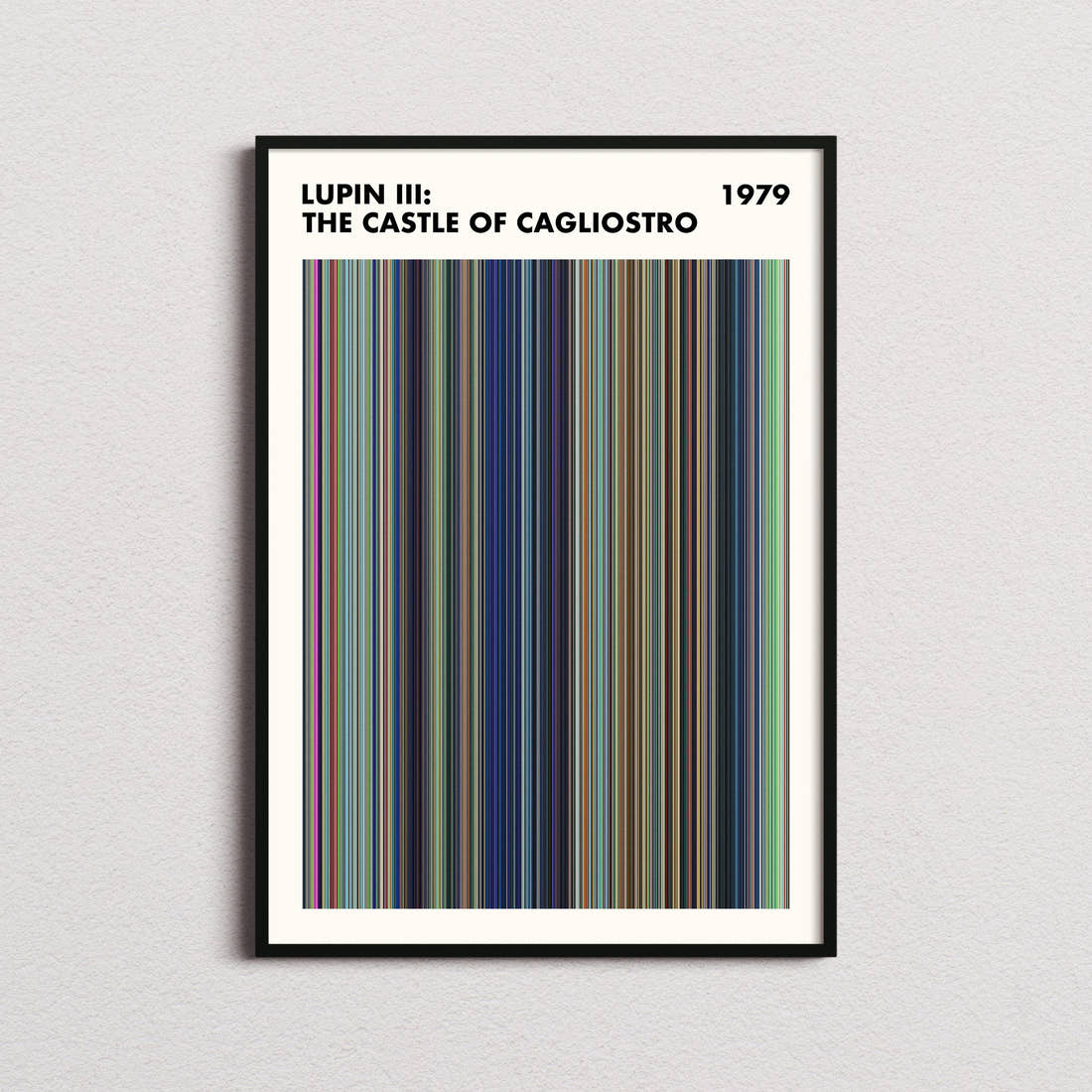 Lupin III: The Castle of Cagliostro Movie Barcode Poster - Simplified