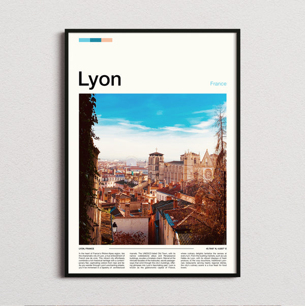 Lyon - Old Town Rooftops - Travel Print