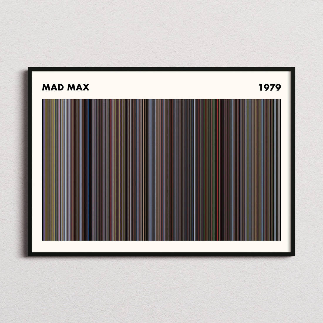 Mad Max 1979 Movie Barcode Poster - Simplified