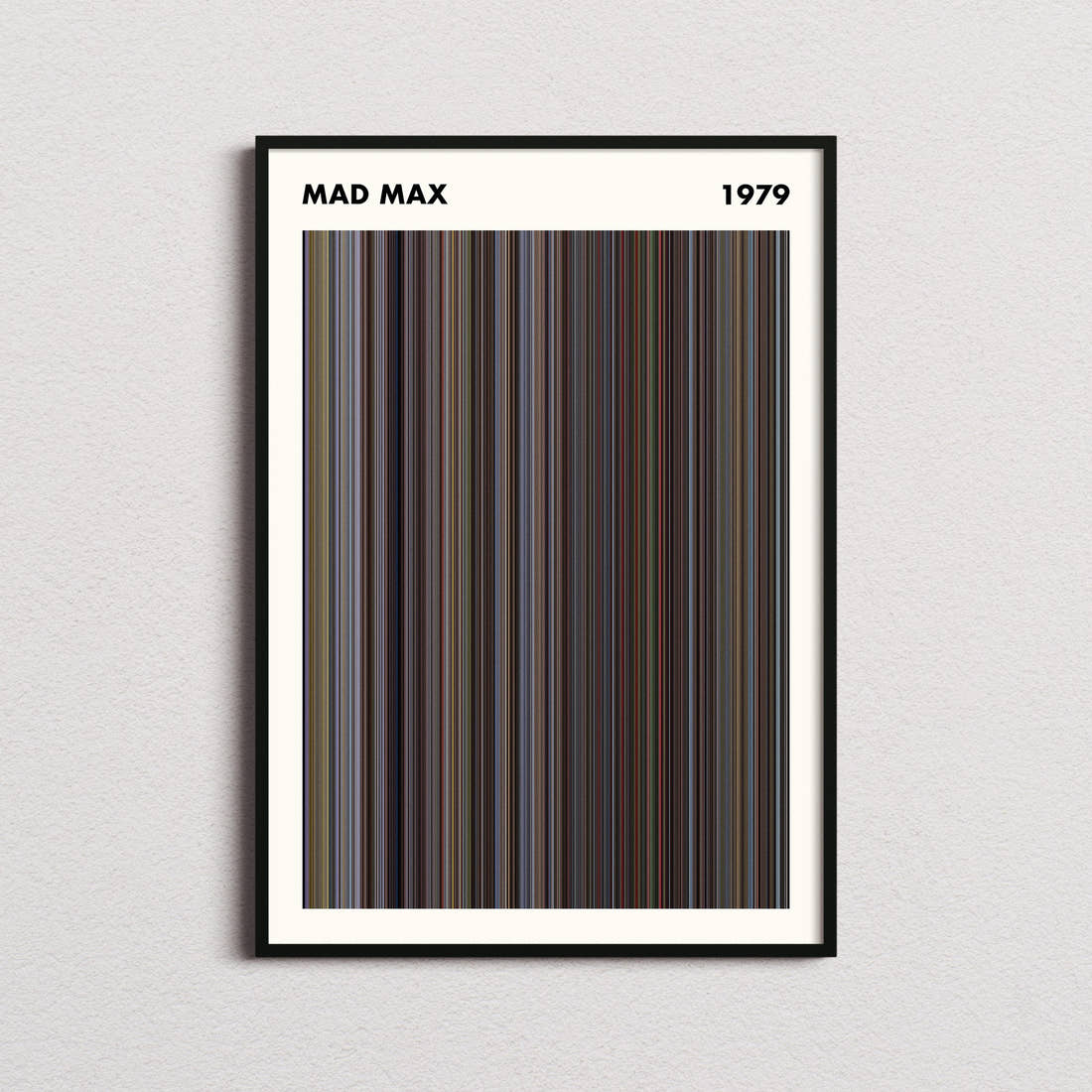 Mad Max 1979 Movie Barcode Poster - Simplified