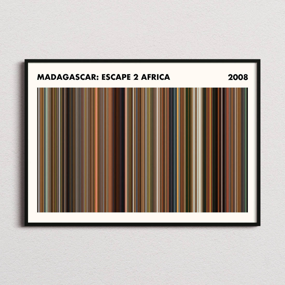 Madagascar: Escape 2 Africa Movie Barcode Poster - Simplified