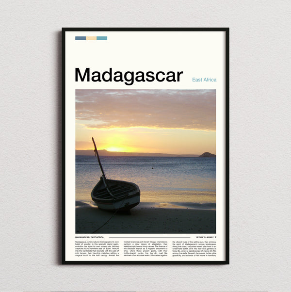 Madagascar - Boat At Sunset - Travel Print