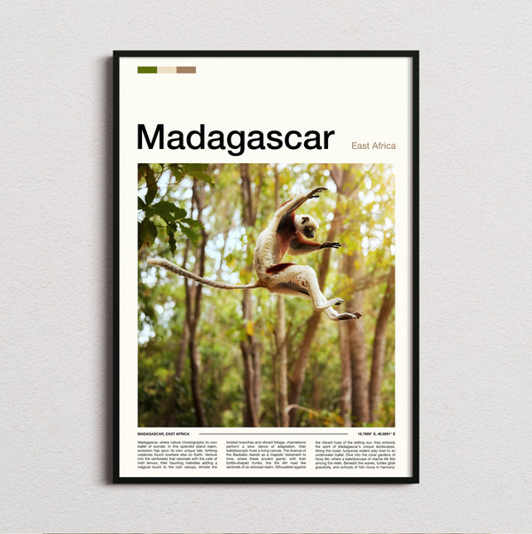 Madagascar - Leaping Lemur - Travel Print