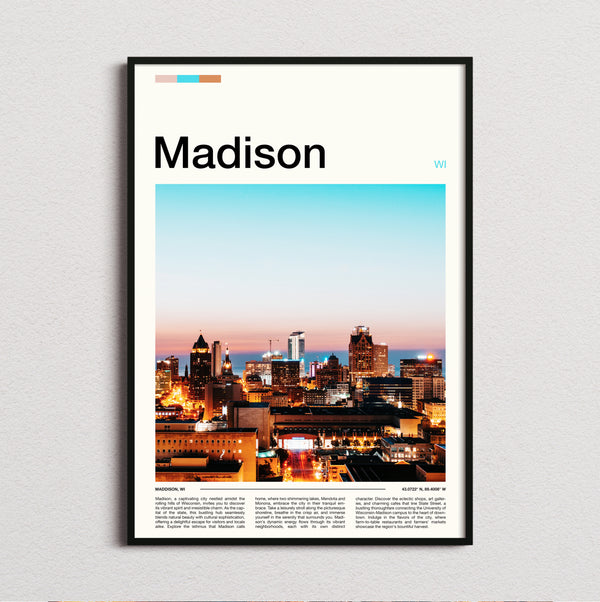 Madison - Skyline At Dusk - Travel Print