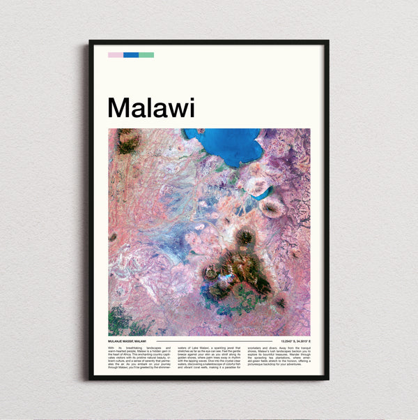 Malawi - Colourful Rock Patterns - Travel Print