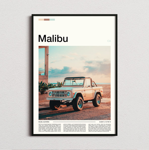 Malibu - Vintage Pickup Truck - Travel Print