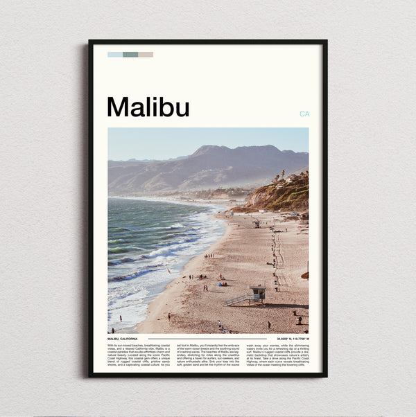 Malibu - Beach And Coastal Hills - Travel Print