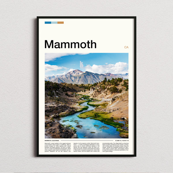 Mammoth - Creek Through Colourful Hills - Travel Print