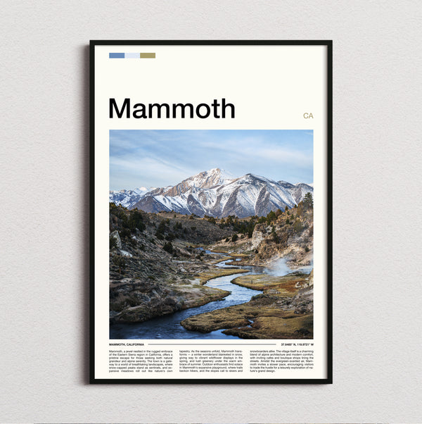 Mammoth - Snowy Mountains And River - Travel Print