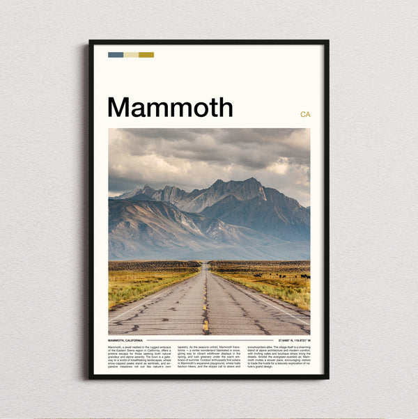 Mammoth - Straight Road To Mountains - Travel Print