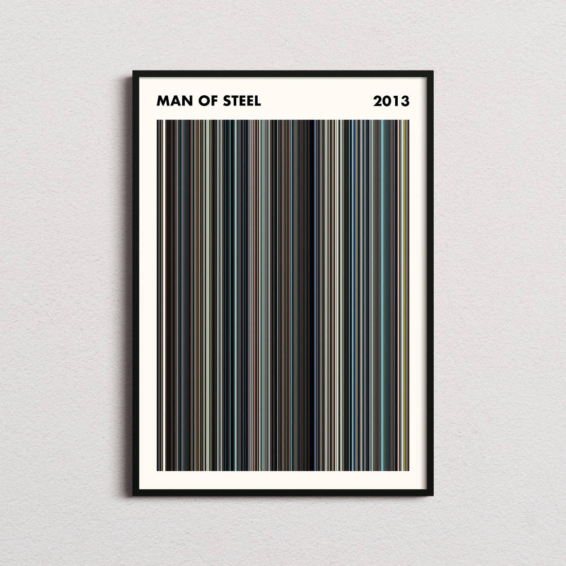 Man of Steel Movie Barcode Poster - Simplified