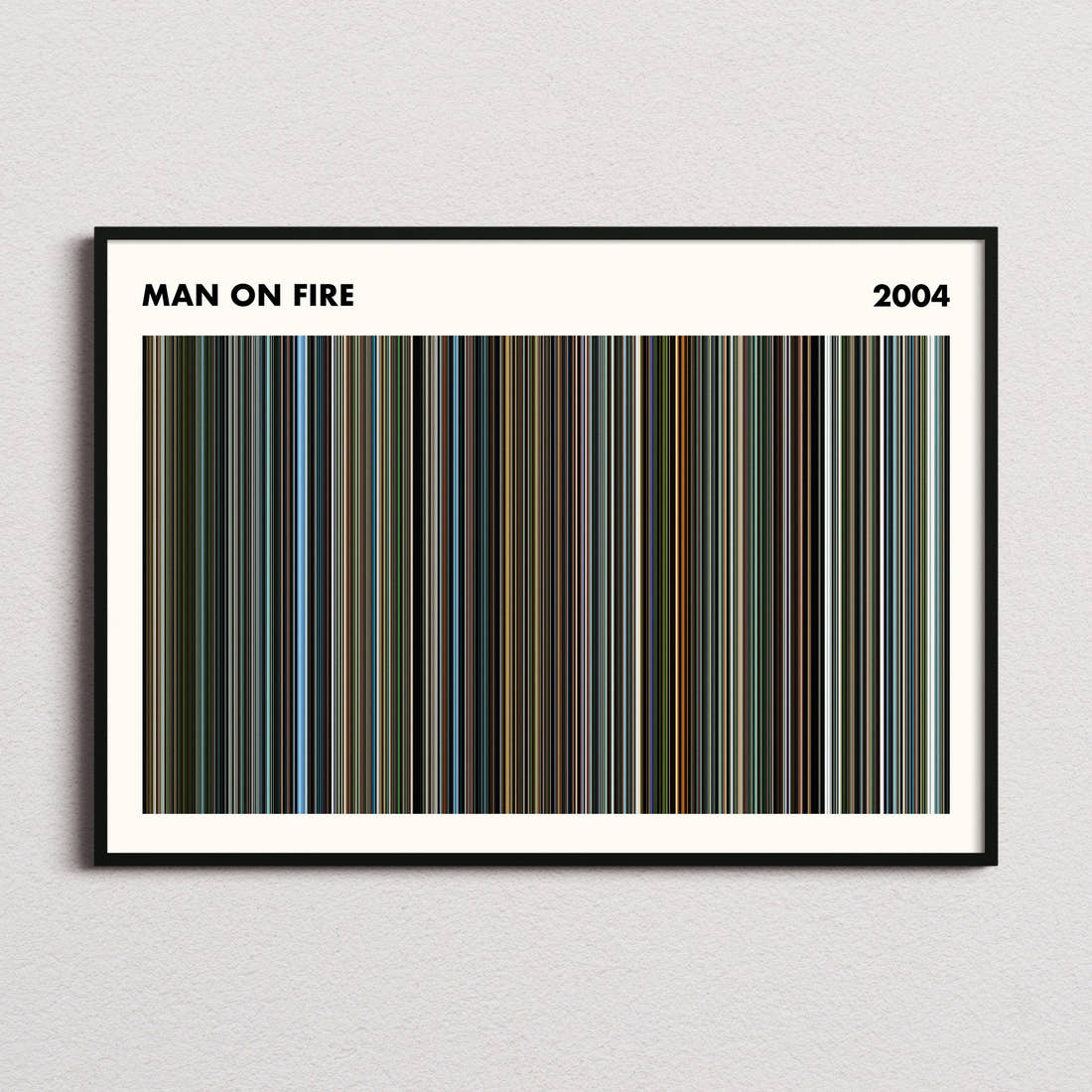 Man on Fire Movie Barcode Poster - Simplified