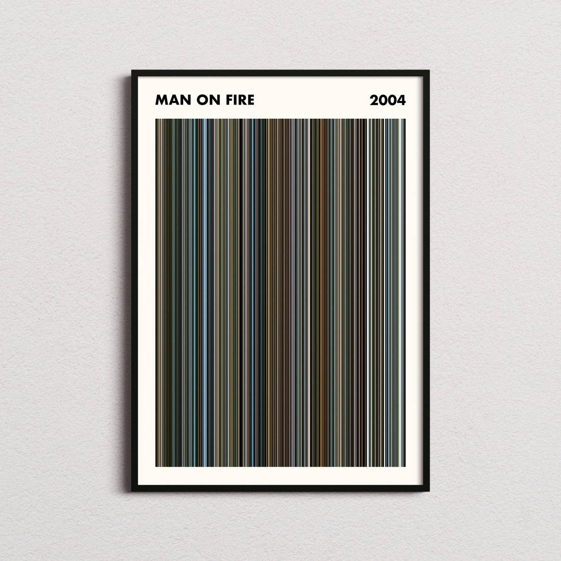 Man on Fire Movie Barcode Poster - Simplified