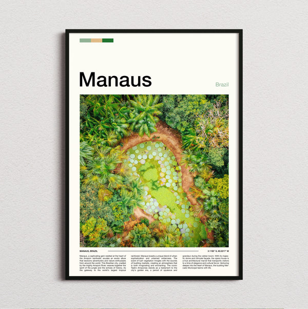 Manaus - Aerial View Of Gardens - Travel Print