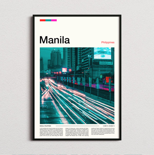 Manila - Light Trails At Night - Travel Print