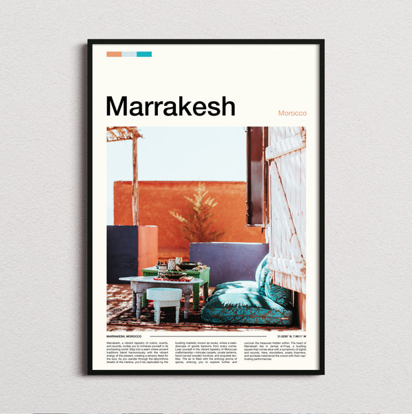 Marrakesh - Rooftop Terrace Seating - Travel Print