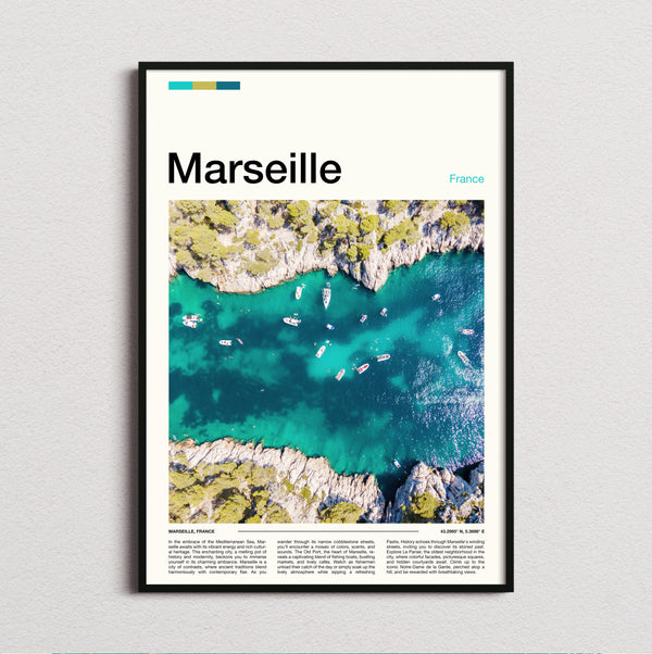Marseille - Rocky Cove From Above - Travel Print