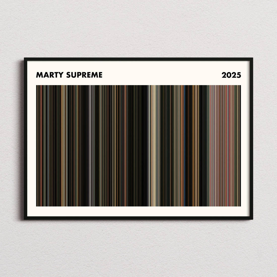 Marty Supreme Movie Barcode Poster - Simplified