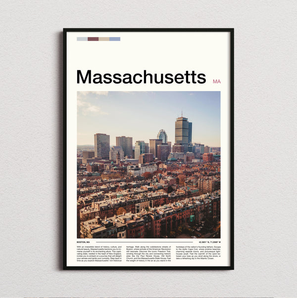 Massachusetts - Back Bay Skyline - Travel Print