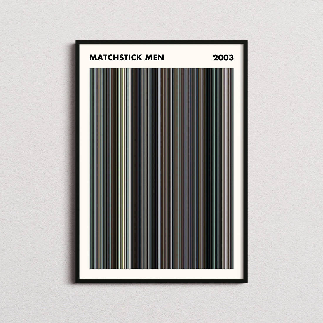 Matchstick Men Movie Barcode Poster - Simplified
