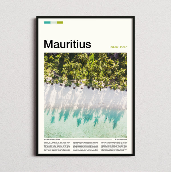 Mauritius - Palm Shadows On Sand - Travel Print