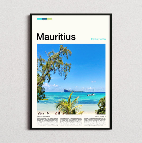 Mauritius - Turquoise Sea And Island - Travel Print