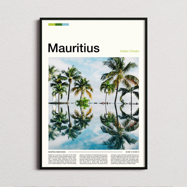 Mauritius - Palm Trees Reflected - Travel Print