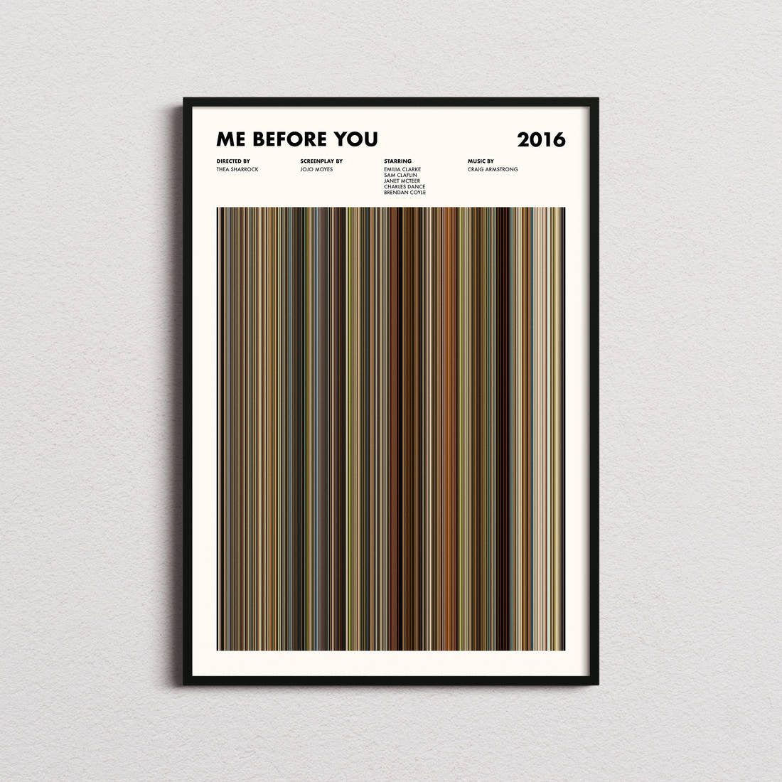 Me Before You Movie Barcode Poster
