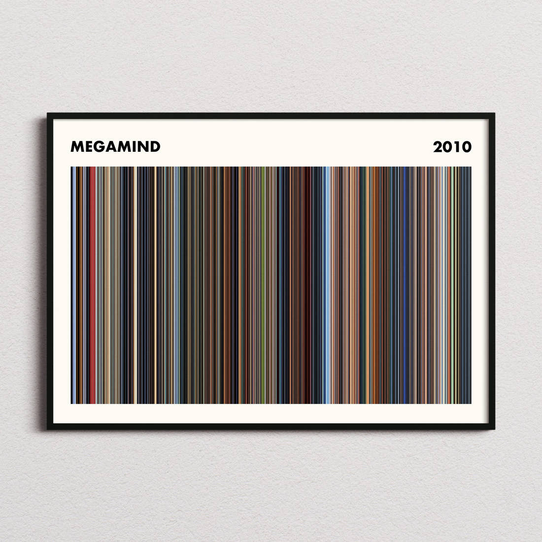 Megamind Movie Barcode Poster - Simplified