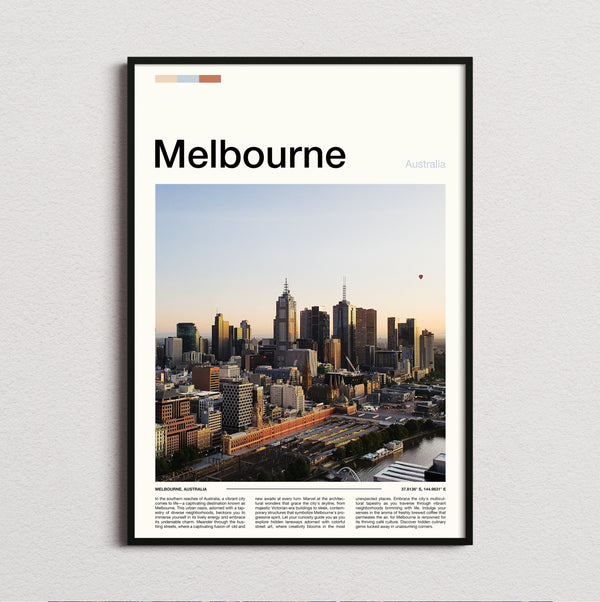 Melbourne - Skyline At Golden Hour - Travel Print