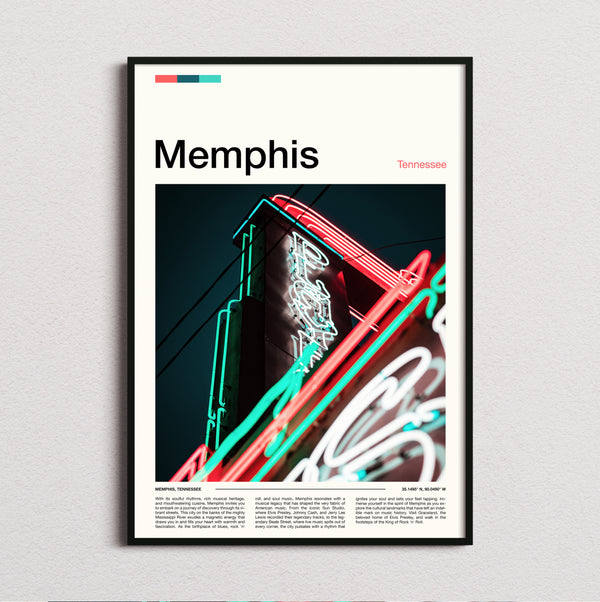 Memphis - Neon Sign - Travel Print