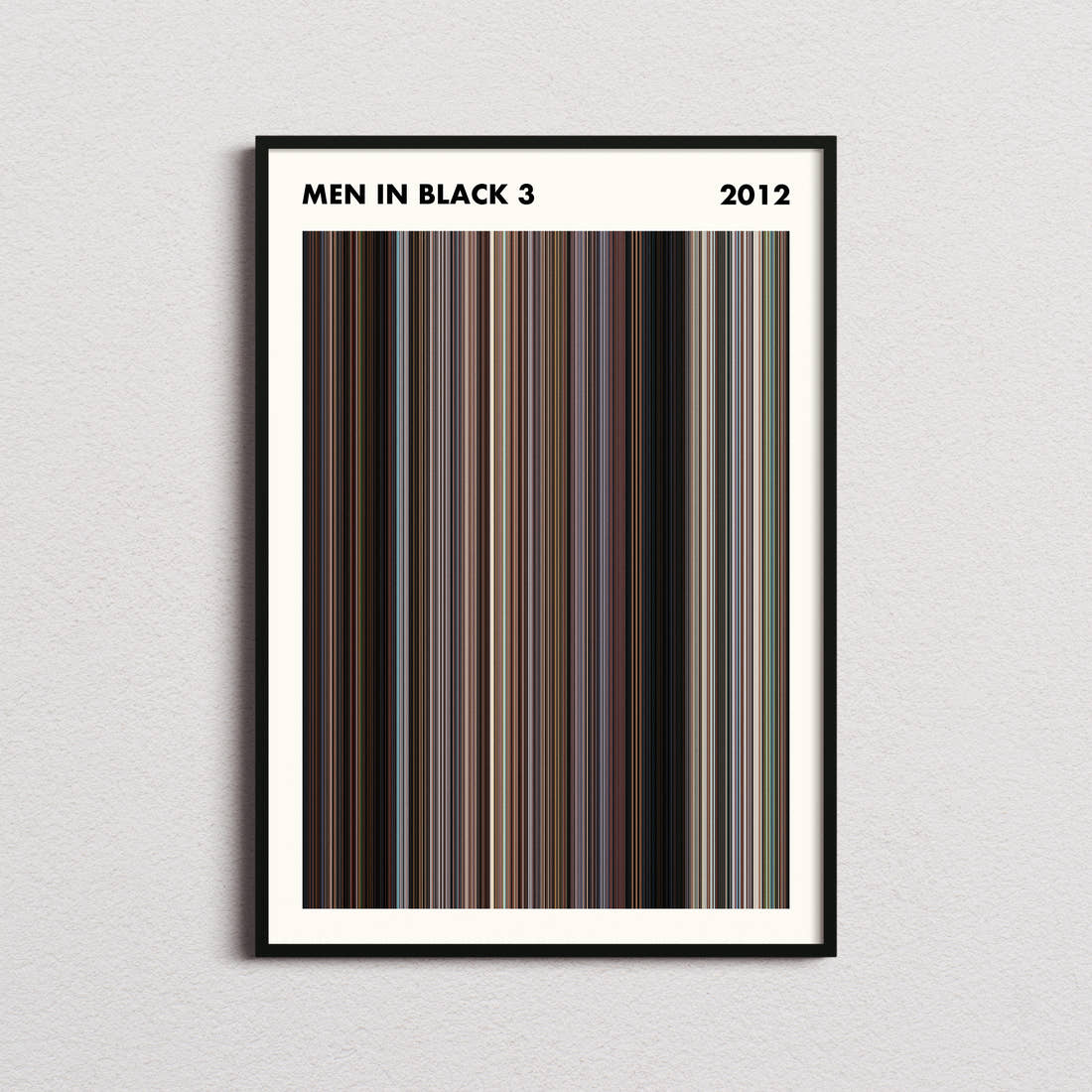 Men in Black 3 Movie Barcode Poster - Simplified