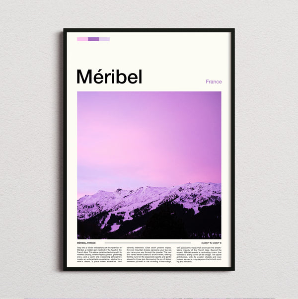 Meribel - Snowy Mountains At Dusk - Travel Print