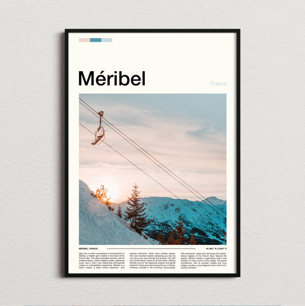 Meribel - Chairlift At Sunset - Travel Print