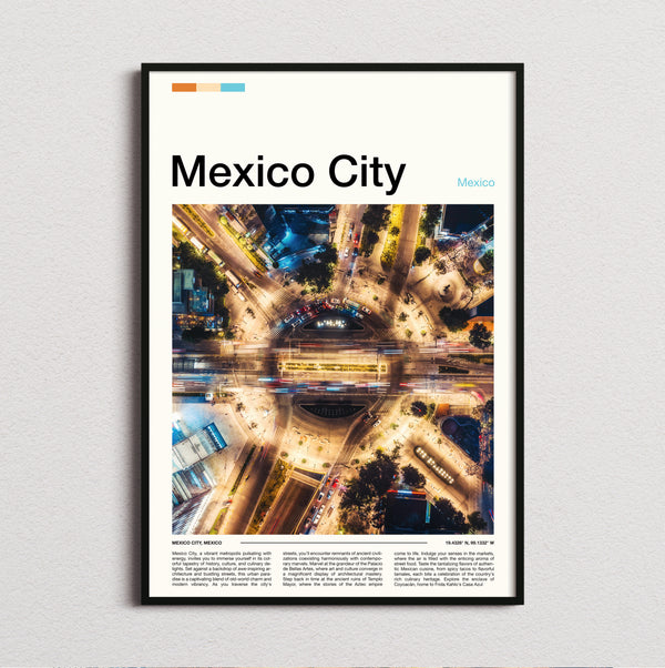 Mexico - City Lights From Above - Travel Print