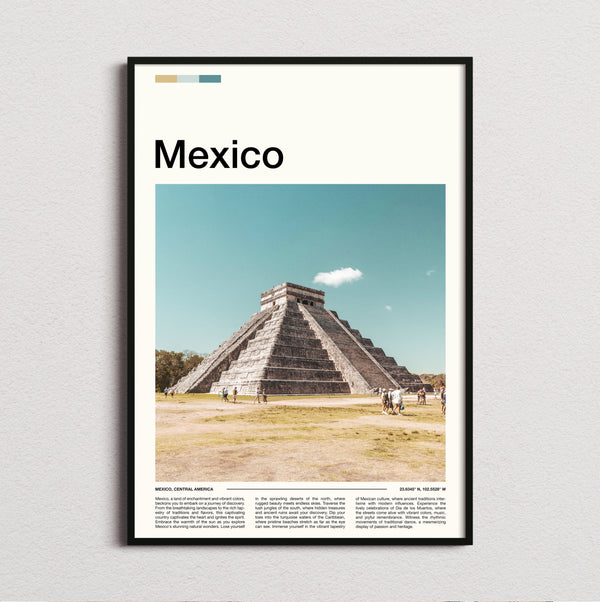 Mexico - Chichen Itza Pyramid Across The Plaza - Travel Print