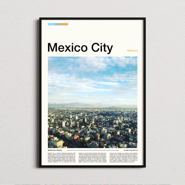 Mexico - Hazy City Panorama - Travel Print