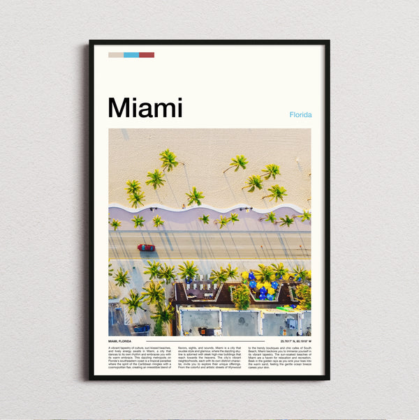 Miami - Aerial Palm Trees - Travel Print