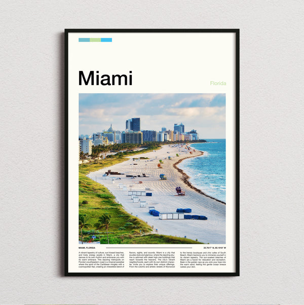 Miami - Beach And Skyline - Travel Print