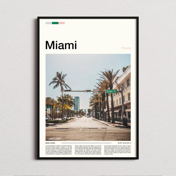 Miami - Palm Lined Street - Travel Print