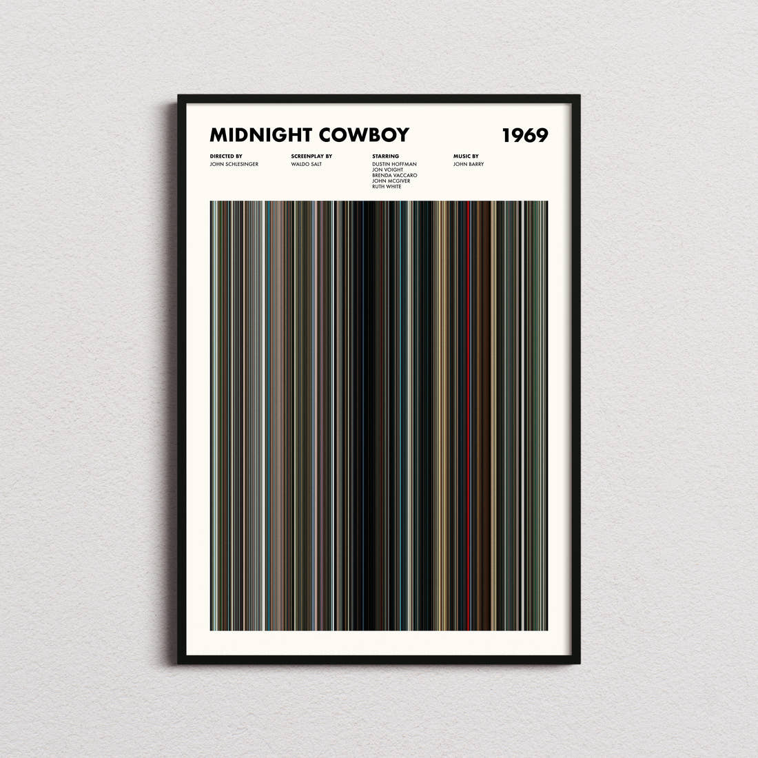 Midnight Cowboy Movie Barcode Poster