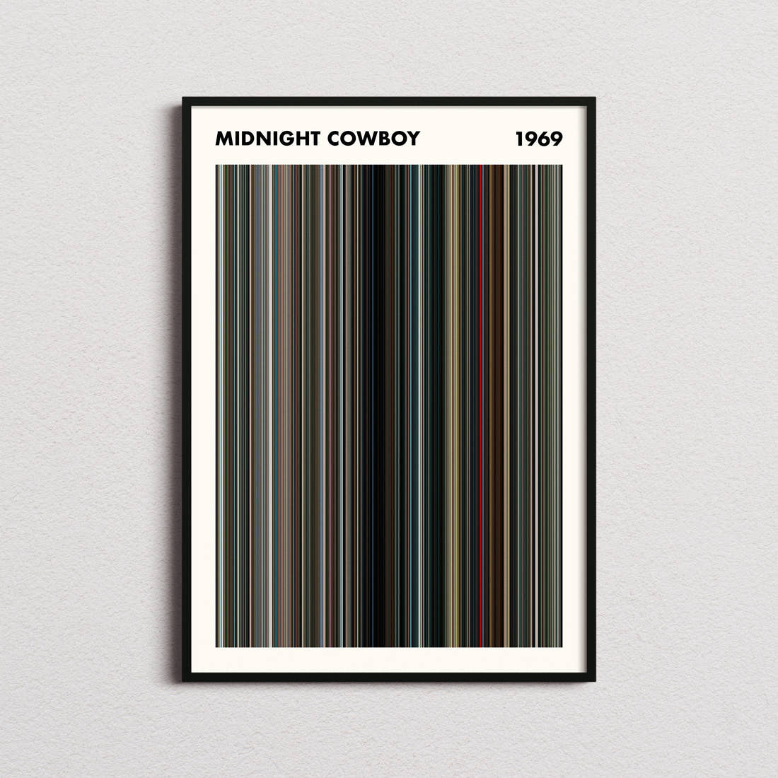 Midnight Cowboy Movie Barcode Poster - Simplified