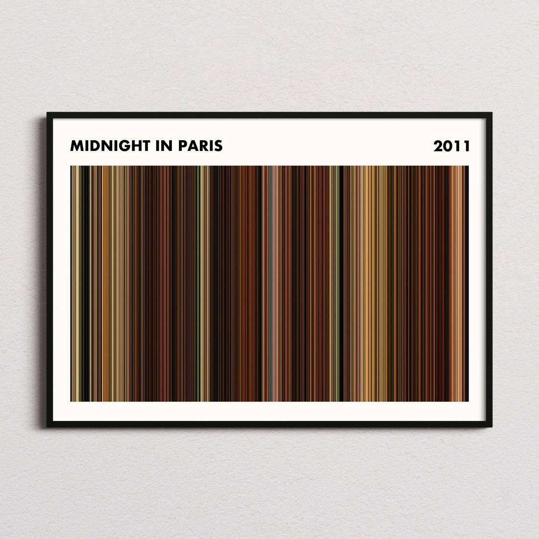 Midnight in Paris Movie Barcode Poster - Simplified