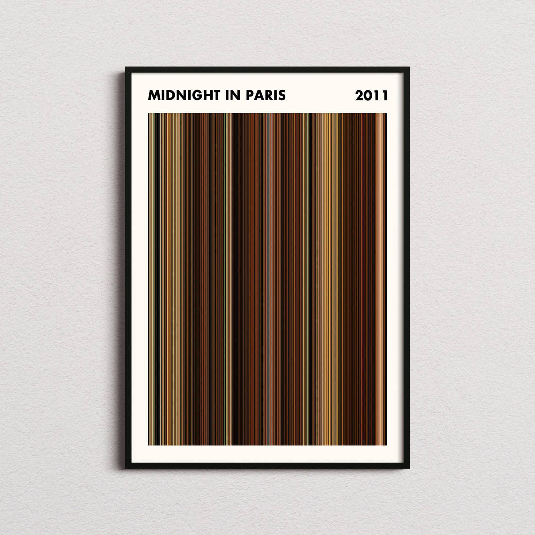 Midnight in Paris Movie Barcode Poster - Simplified
