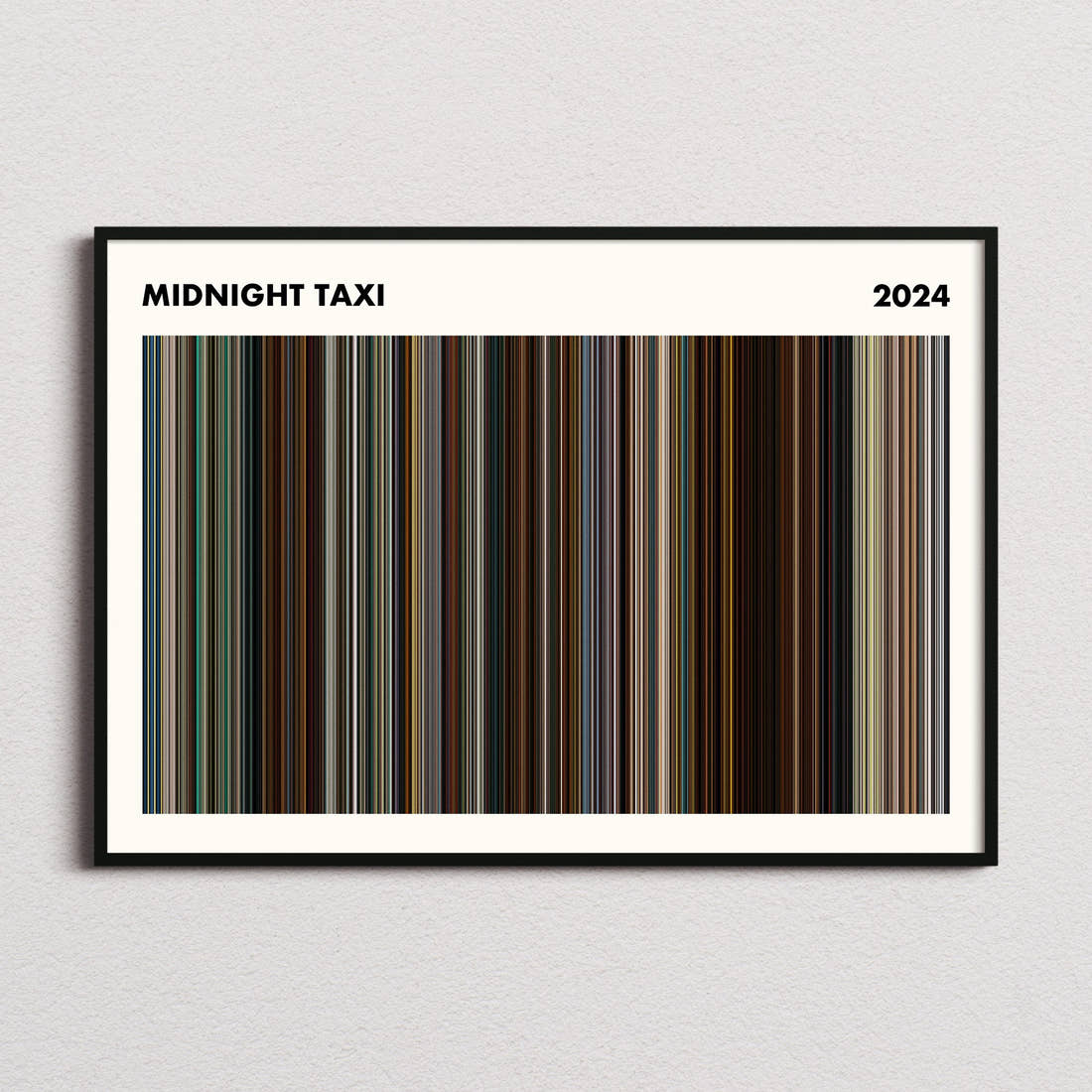 Midnight Taxi Movie Barcode Poster - Simplified